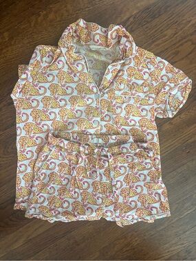 Printfresh Pajama Set Lemonade Leopard Print